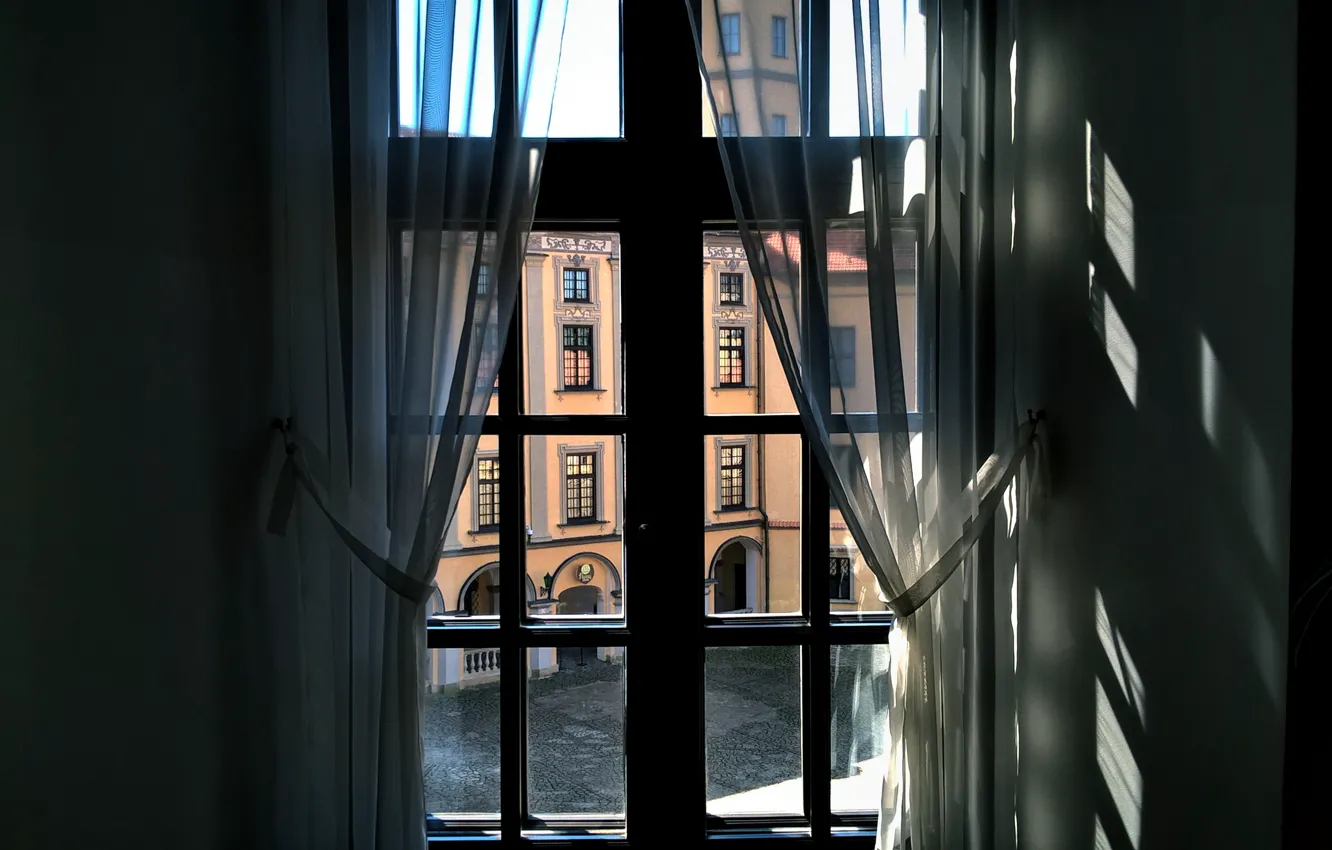 Photo wallpaper city, colorful, light, Europe, view, old, window, castle