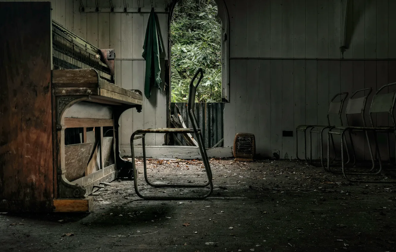 Photo wallpaper chair, class, piano