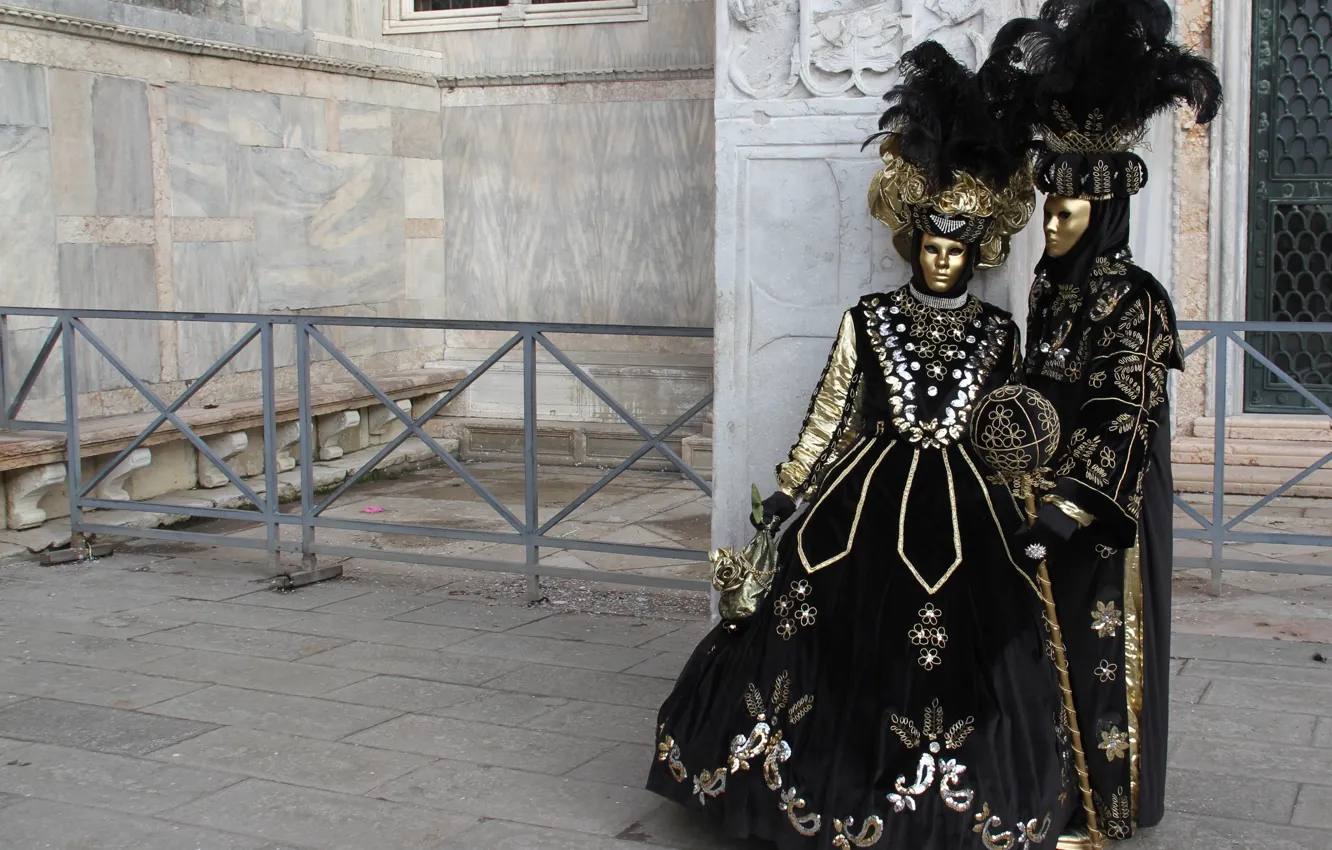 Photo wallpaper carnival, mask, Venice, costumes, masquerade