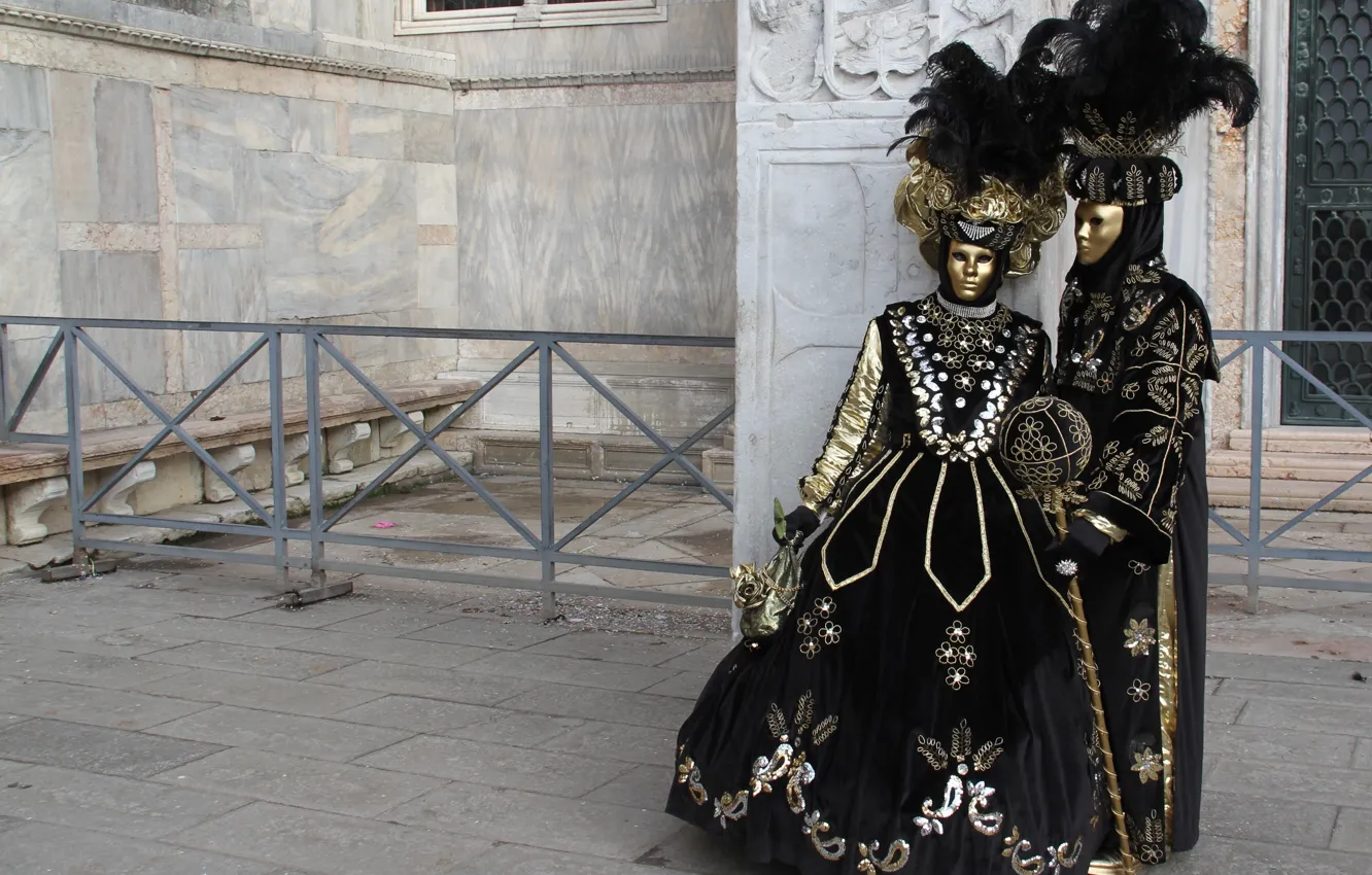 Photo wallpaper mask, costume, Venice, carnival, masquerade