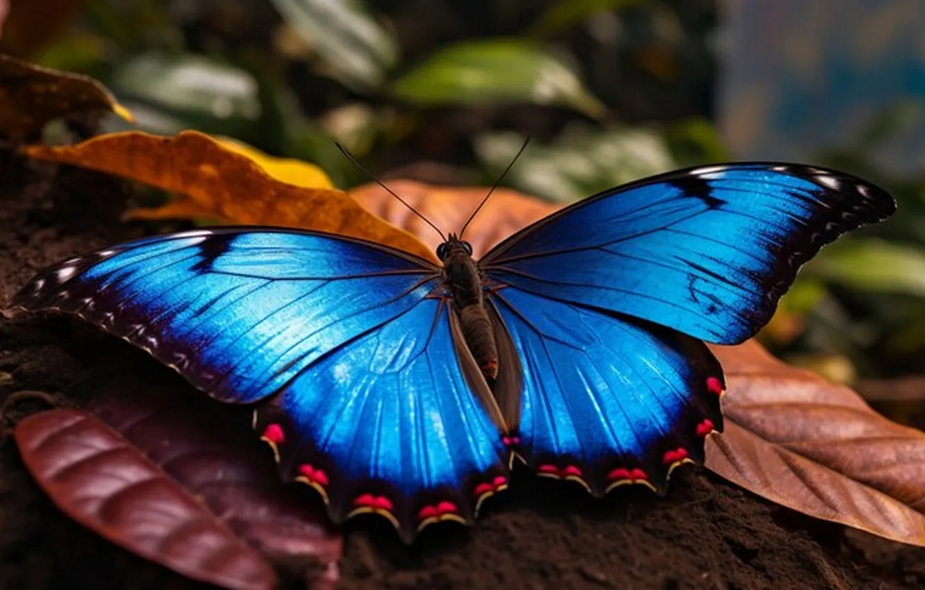 Photo wallpaper butterfly, butterfly, macro, Generated by AI