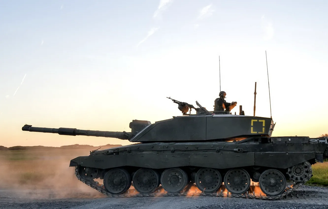 Photo wallpaper weapons, background, Challenger 2, tank