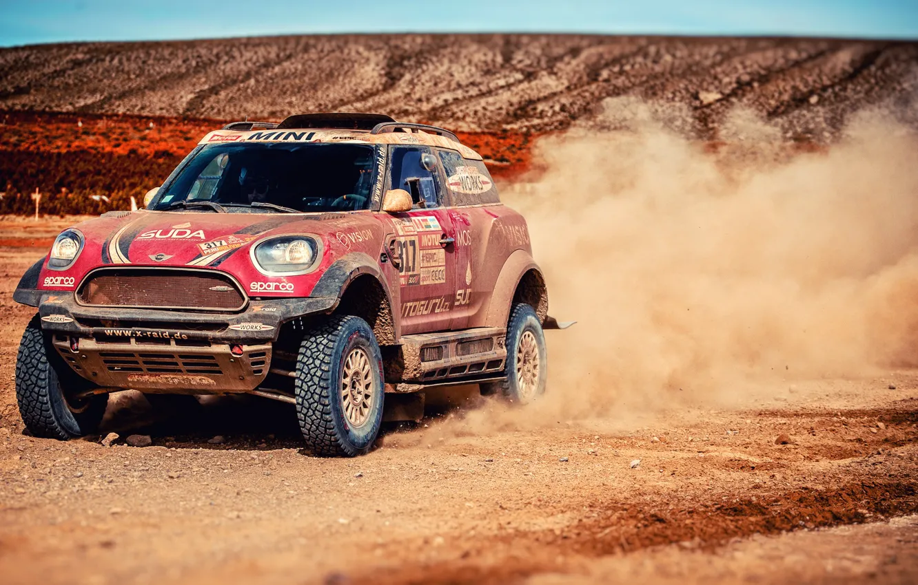 Photo wallpaper Sand, Mini, Dust, Sport, Speed, Race, Rally, Dakar
