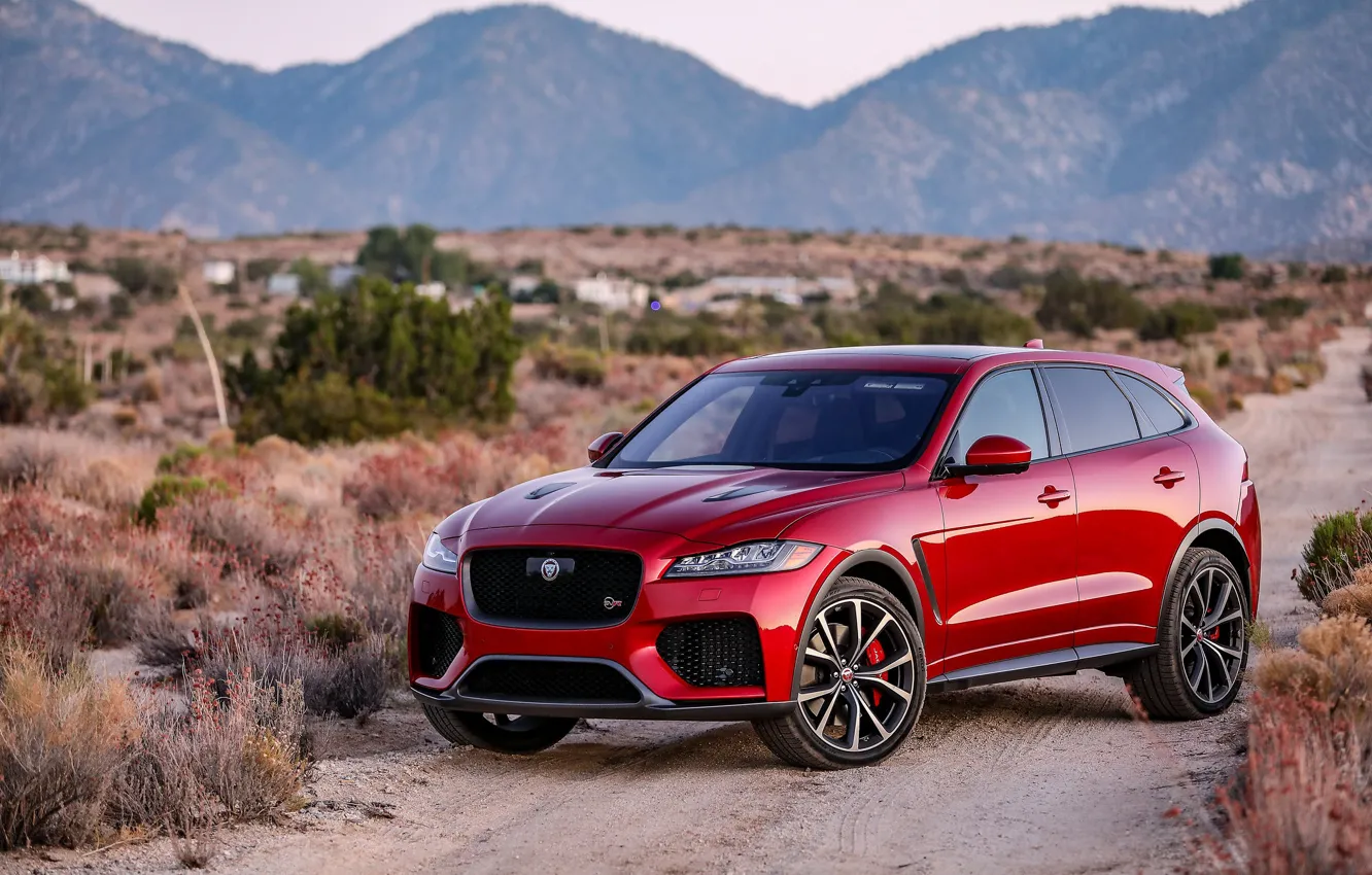 Photo wallpaper Jaguar, Red, F-Pace SVR