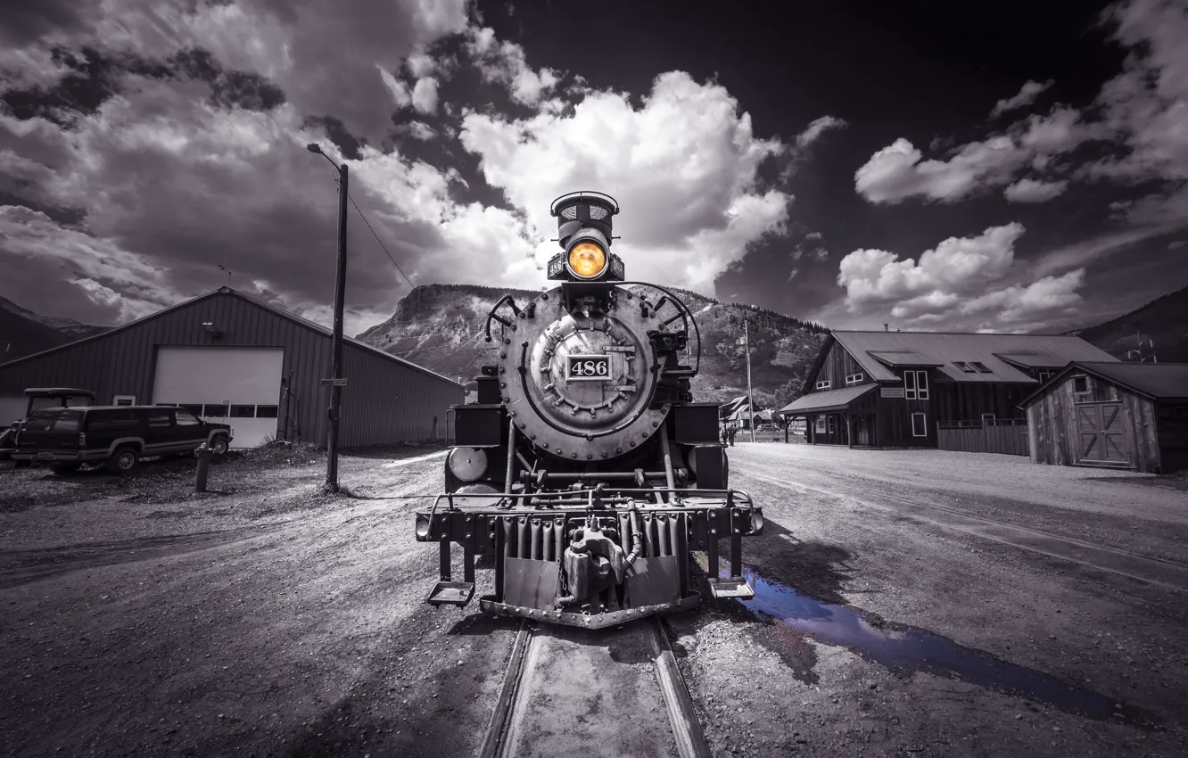 Photo wallpaper train, the engine, railroad