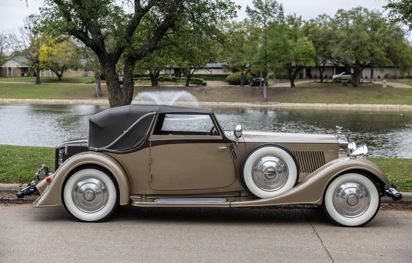 Photo wallpaper Continental, Rolls-Royce, Phantom II, retro cars, 1933, Drophead Coupe, Retro Cars, by Thrupp & Maberly