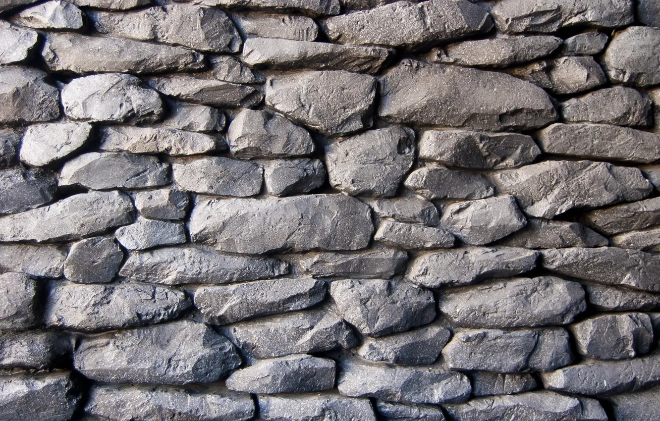 Photo wallpaper wall, pattern, stones, gray