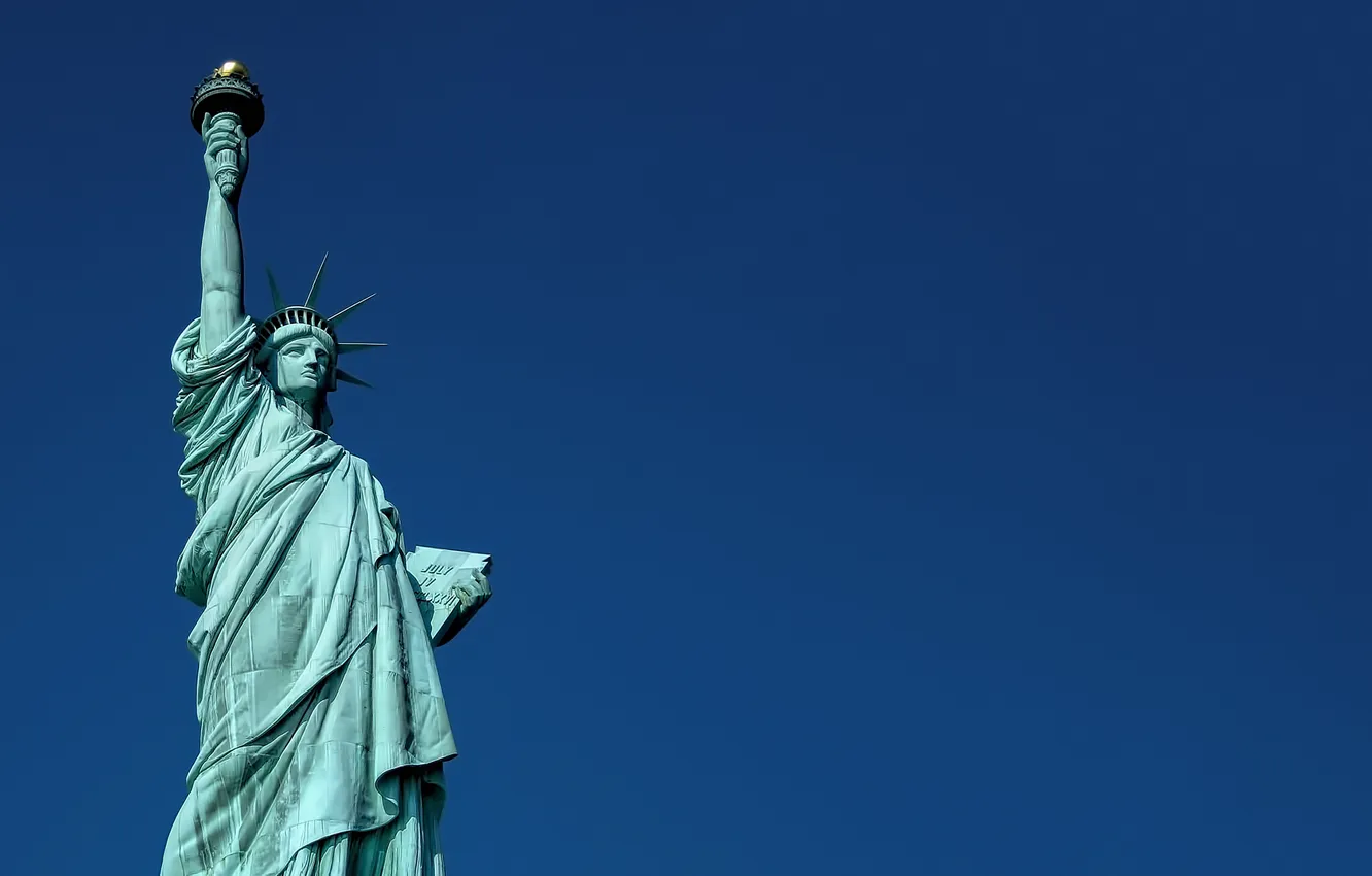 Photo wallpaper freedom, the city, statue