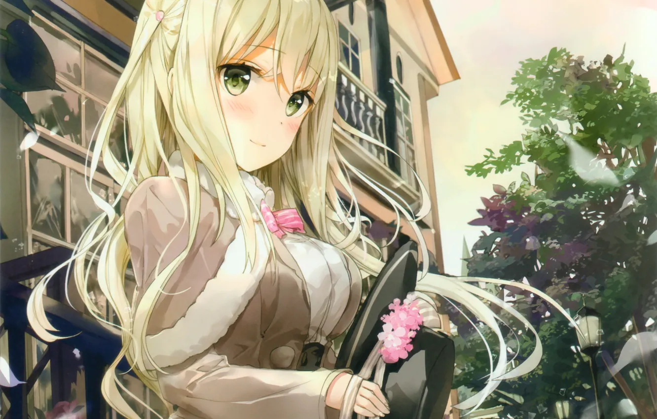 Photo wallpaper girl, flower, hat, woman, anime, beautiful, pretty, beauty