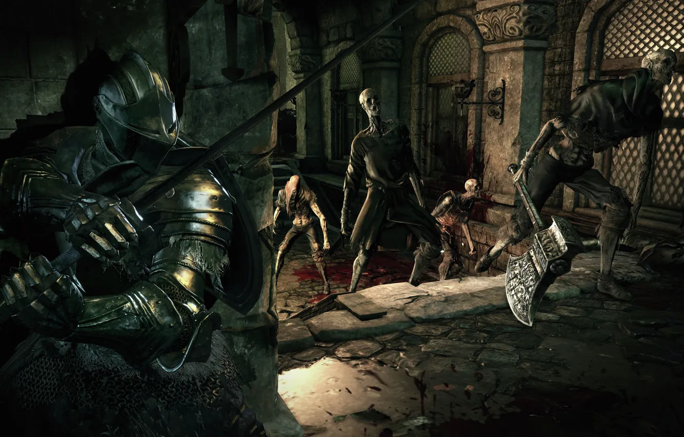 Photo wallpaper the game, monsters, zombies, knight, undead, Dark Souls, Dark Souls 3