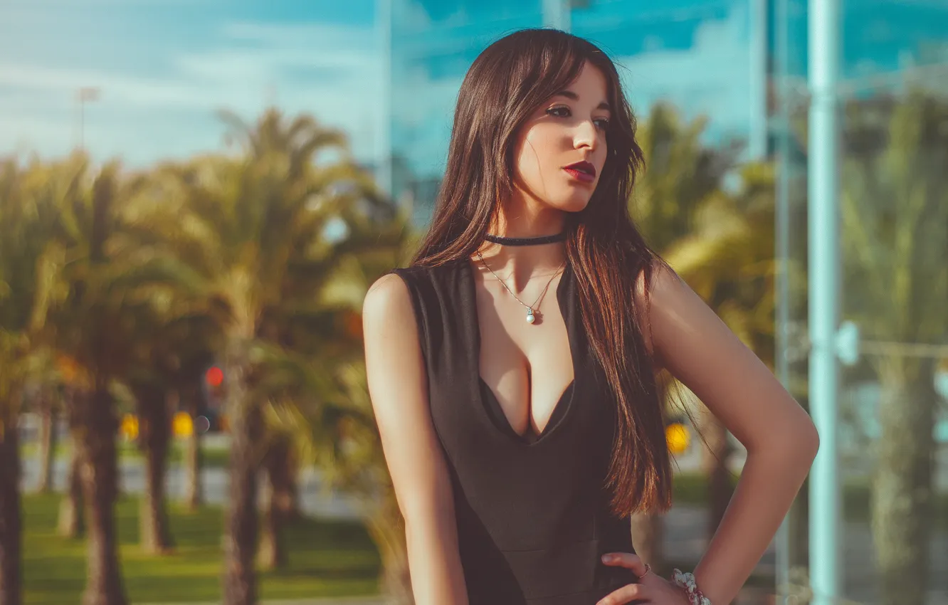 Photo wallpaper makeup, neckline, sponge, Gina Blanch