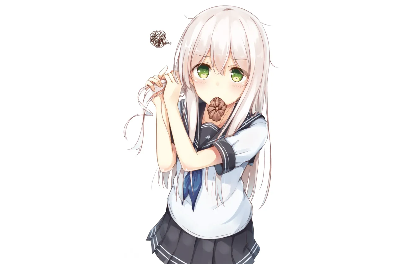 Photo wallpaper look, girl, gum