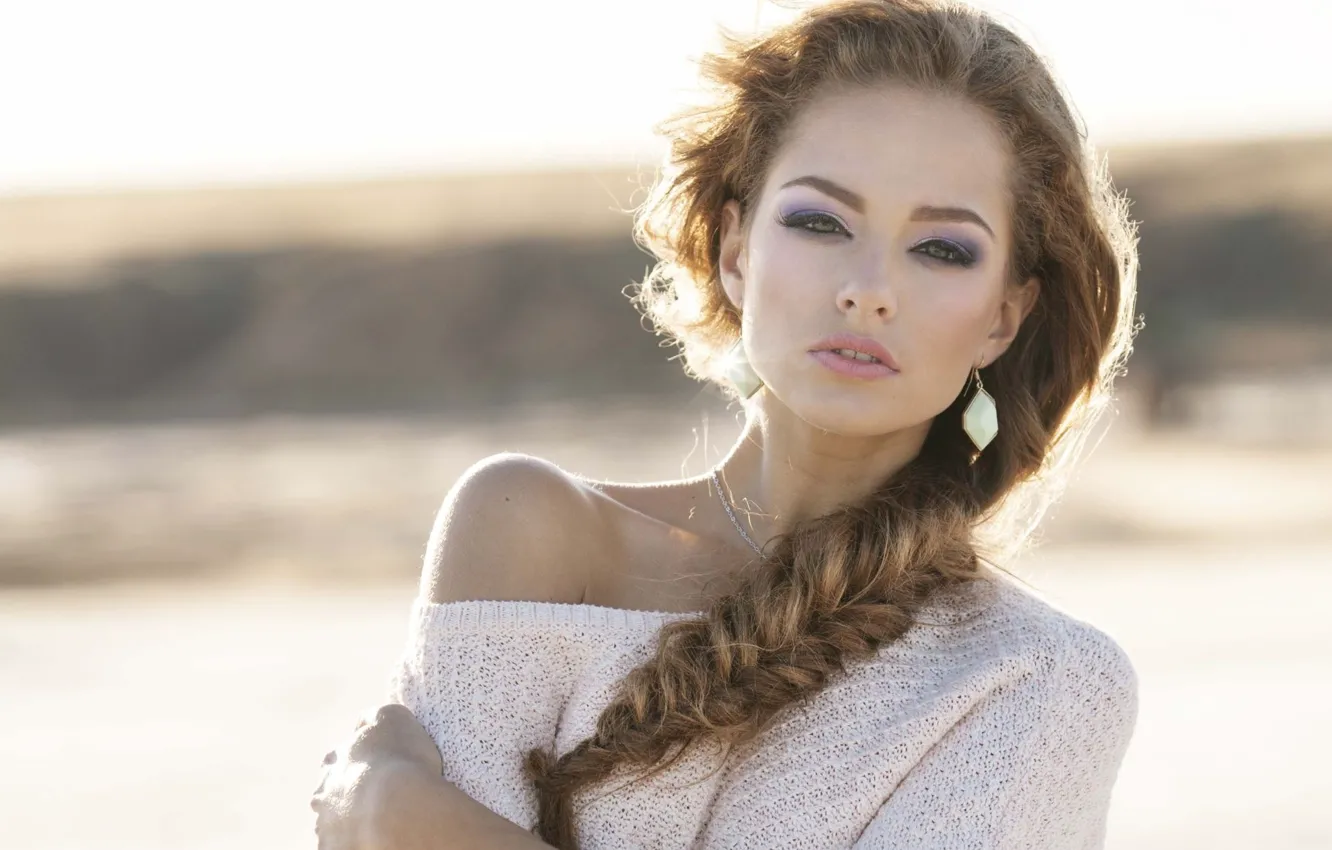 Photo wallpaper girl, model, braid, Sweetheart