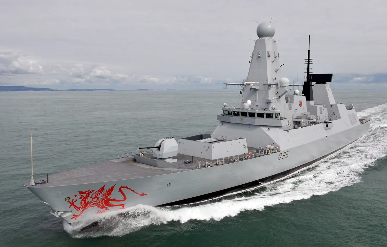 Photo wallpaper HMS Dragon, Royal Navy, The destroyers type 45, Type 45 destroyer