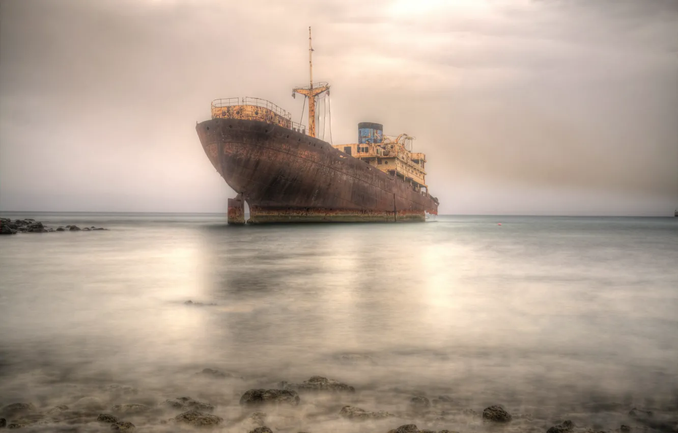 Photo wallpaper sea, background, ship