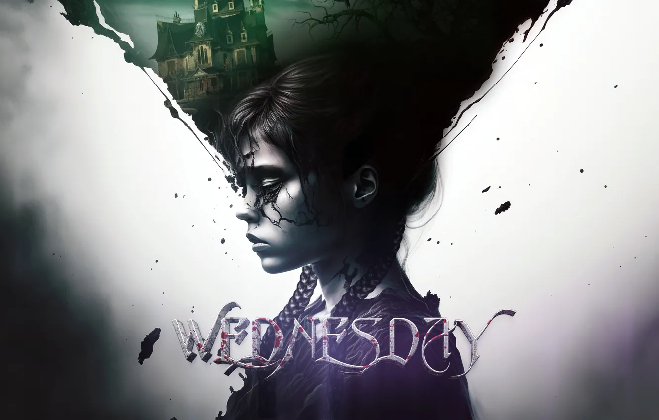 Photo wallpaper girl, art, castle, TV series, Gothic, movies, tv series, Netflix