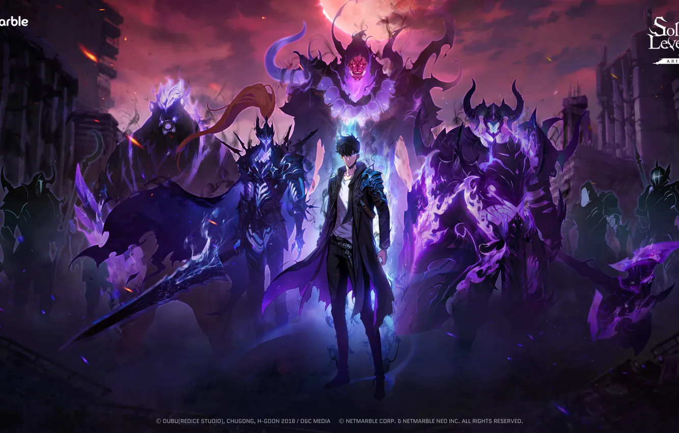 Photo wallpaper demon, bear, anime, power, boy, army, ken, blade