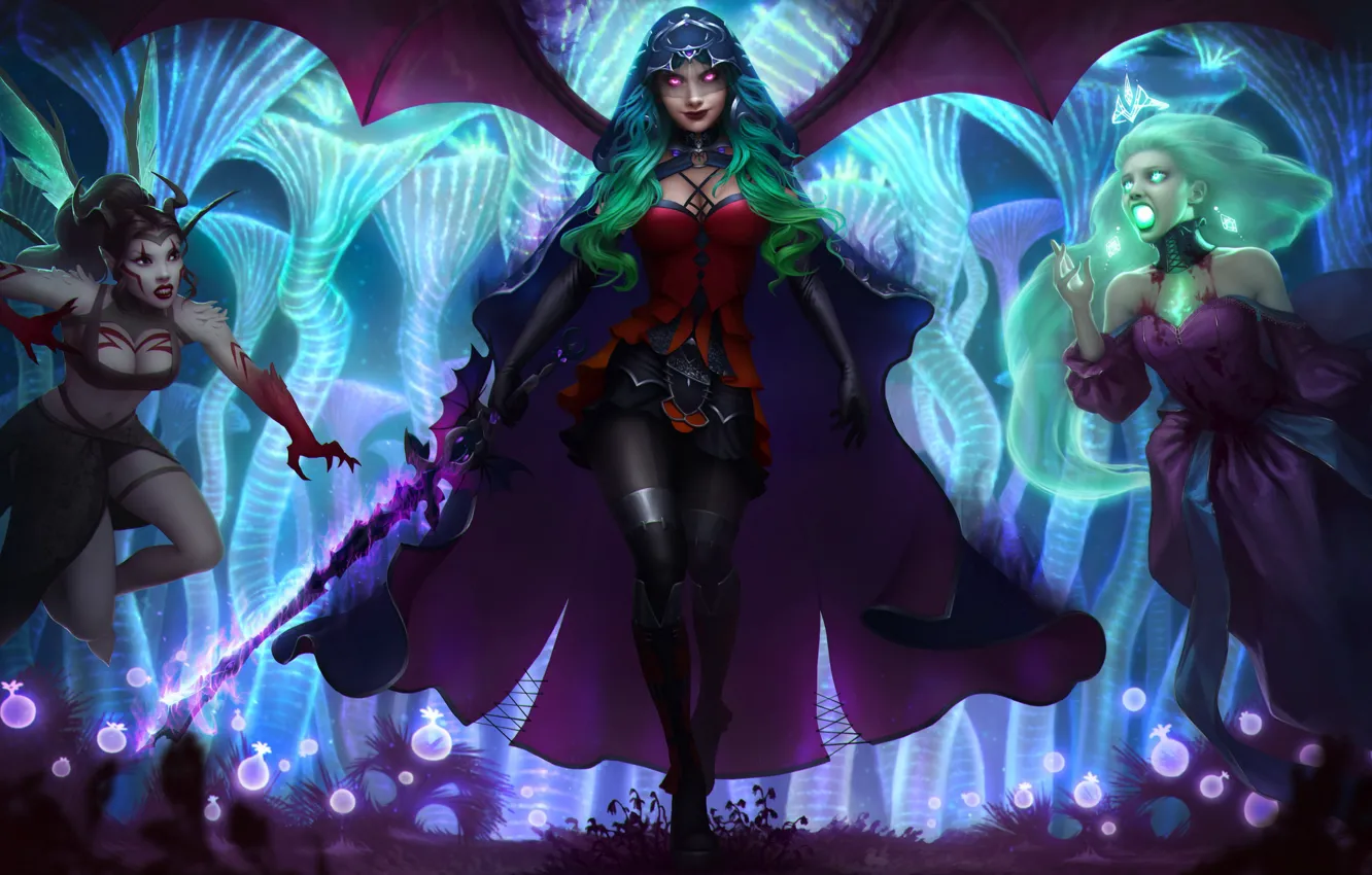 Photo wallpaper girl, being, fantasy, art, trio