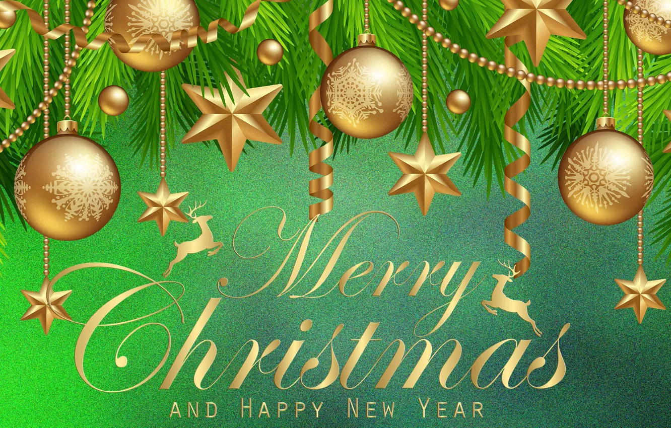 Photo wallpaper Graphics, Bombki, Twigs, Stars