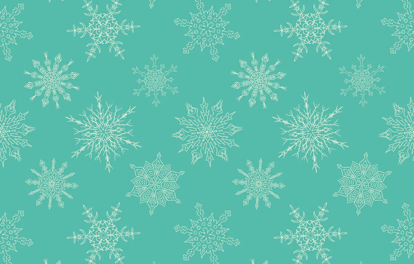 Photo wallpaper snowflakes, background, pattern