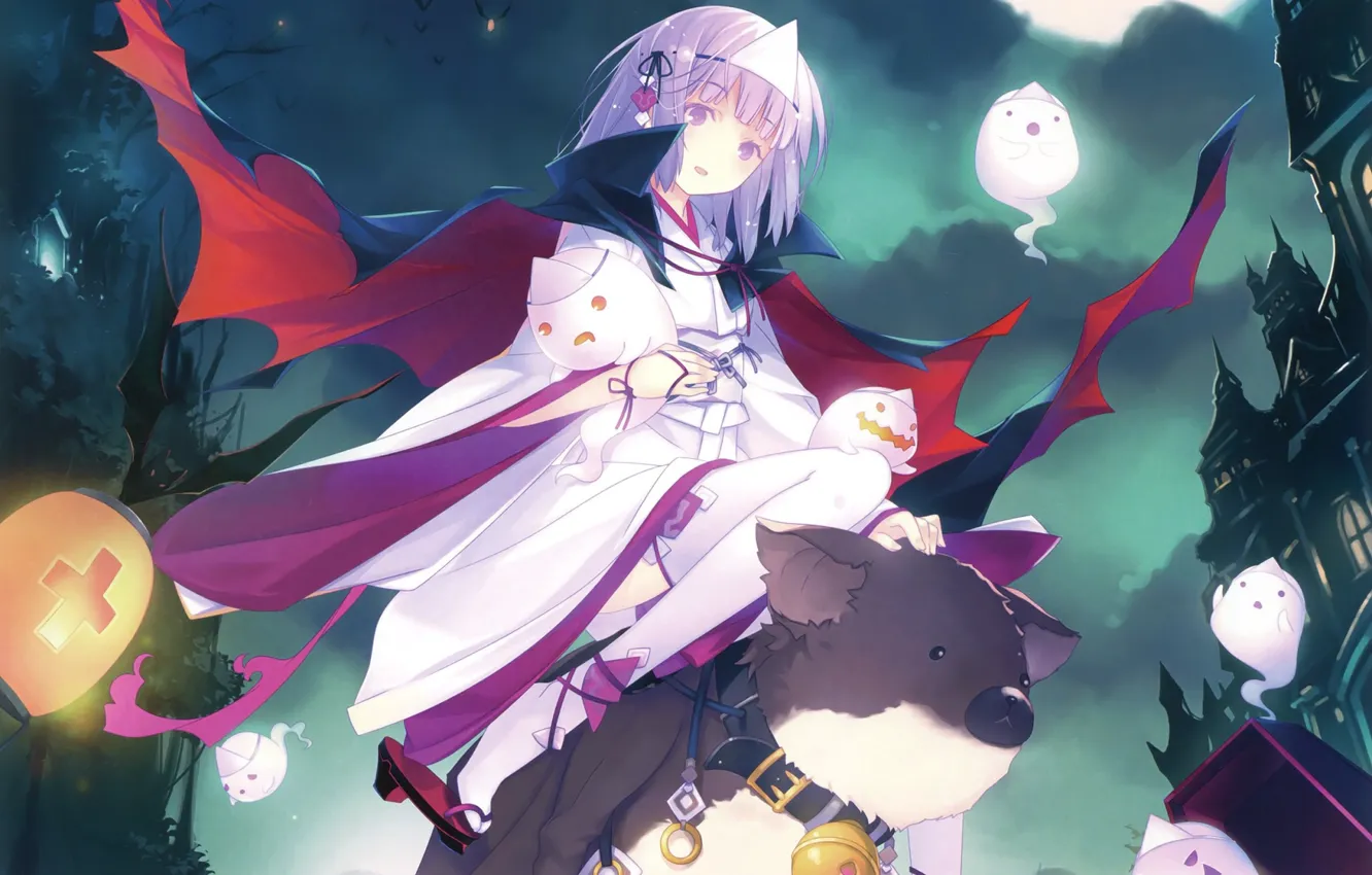 Photo wallpaper Ghost, girl, Halloween