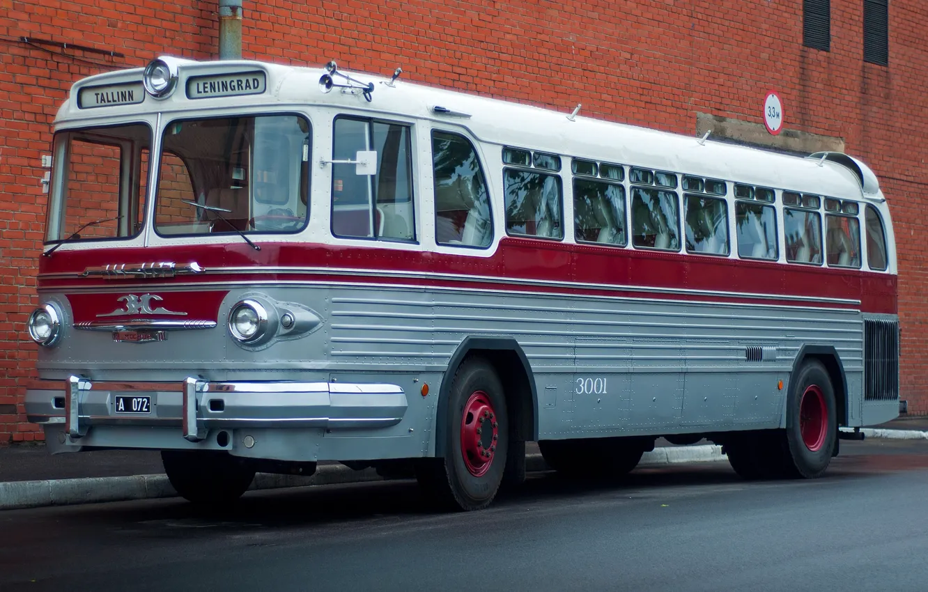 Photo wallpaper bus, first, Soviet, ZiS-127, 1955–56, long distance