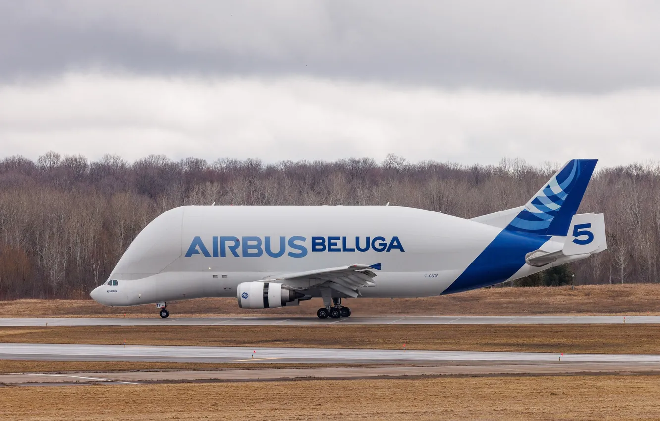 Photo wallpaper Airport, Airbus Beluga, cargo and transport aircraft