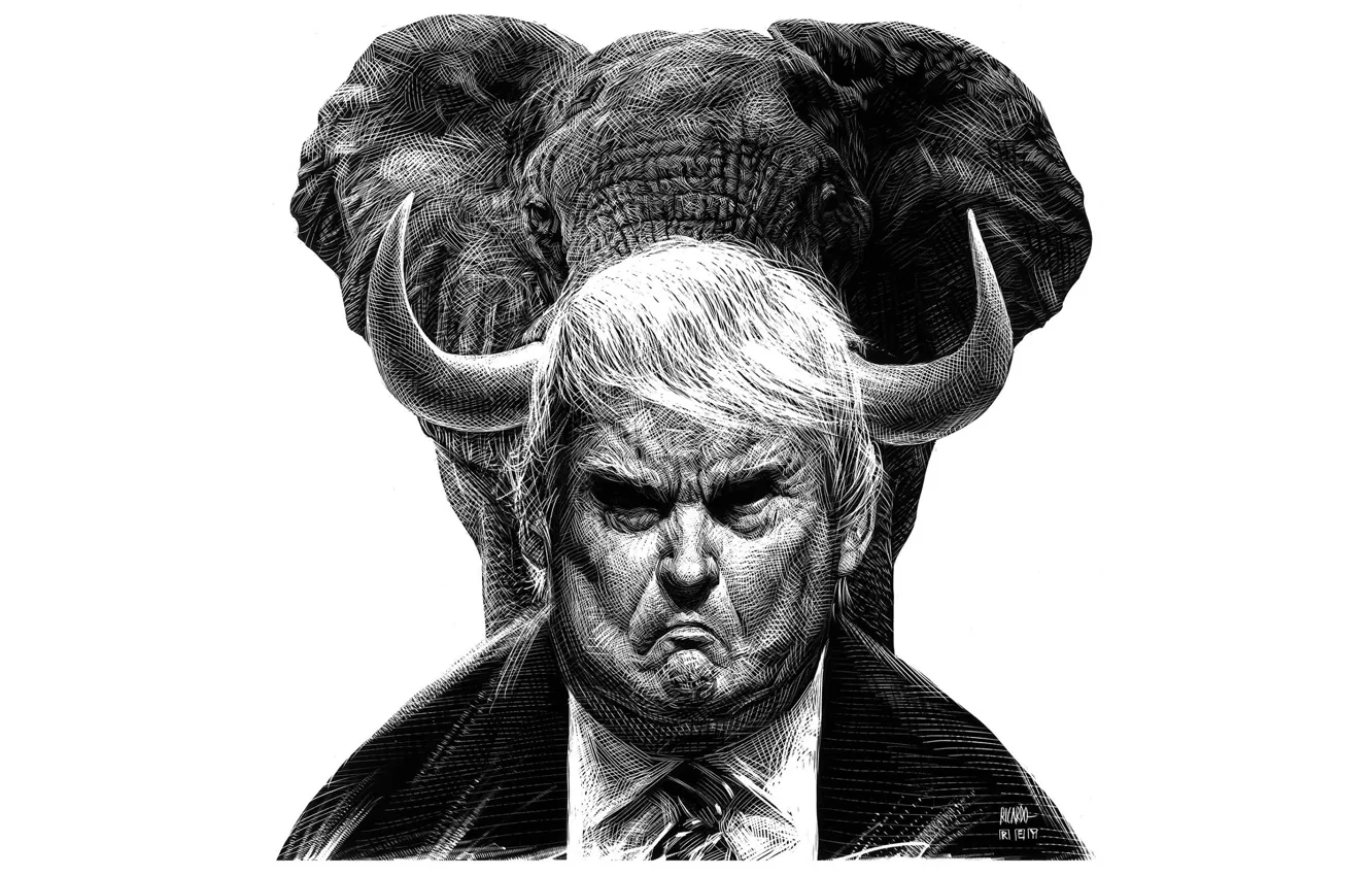 Photo wallpaper elephant, Republican Party, Donald Trump, GOP