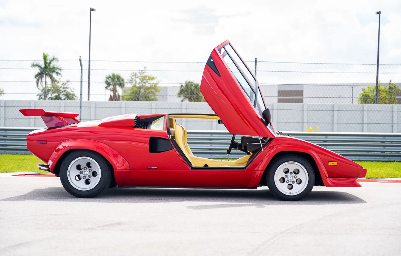 Photo wallpaper Lamborghini, lambo, Countach, LP5000 S, side view, Lamborghini Countach LP500 S