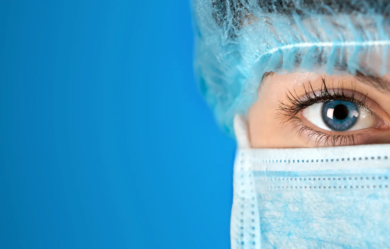 Photo wallpaper woman, medicine, blue eye, nursing