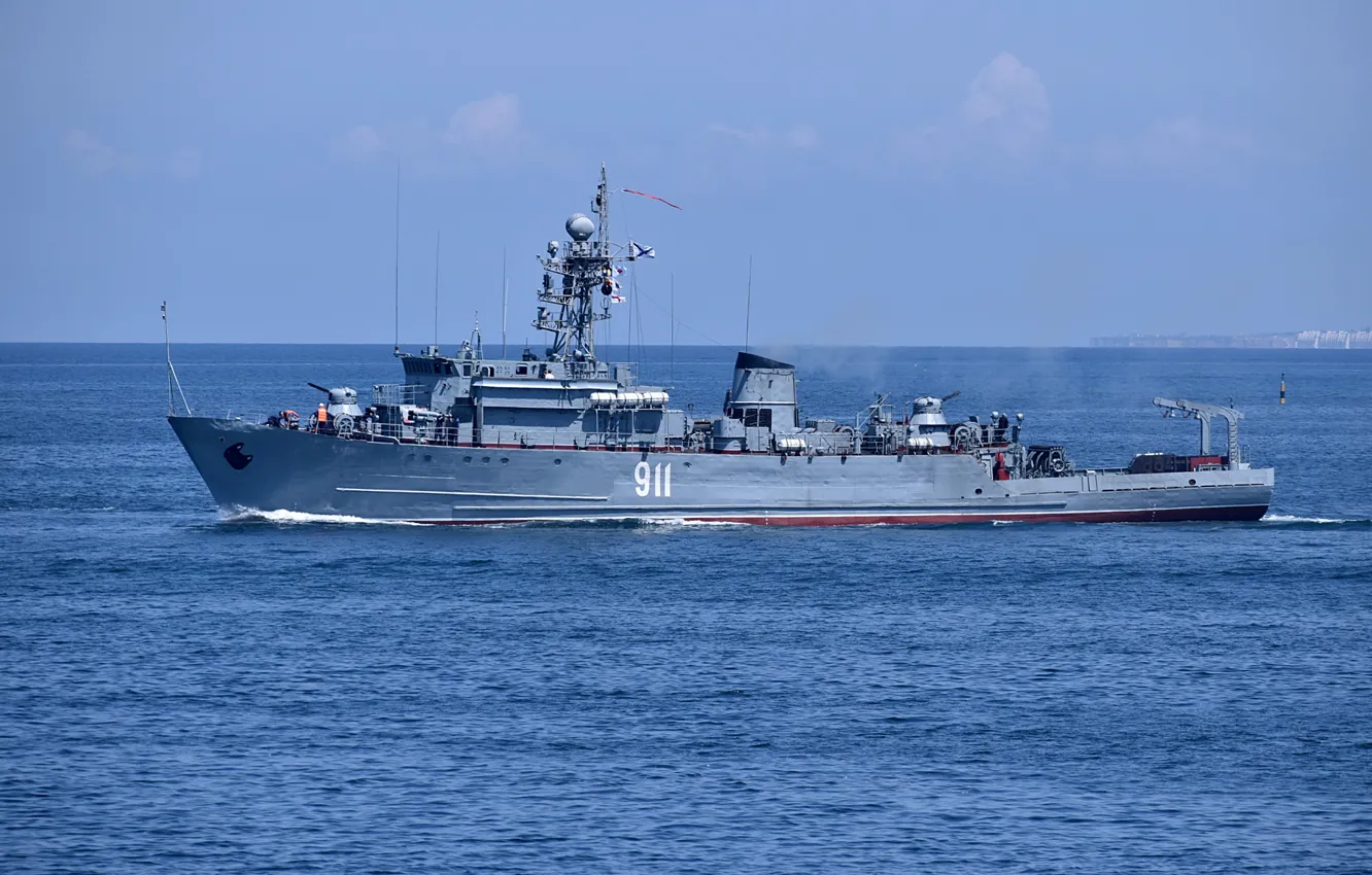 Photo wallpaper sea, aquamarine, minesweeper, project 266m, Ivan holubec