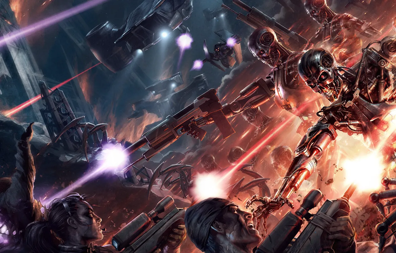 Photo wallpaper machine, future, war, terminator, Terminator: Resistance