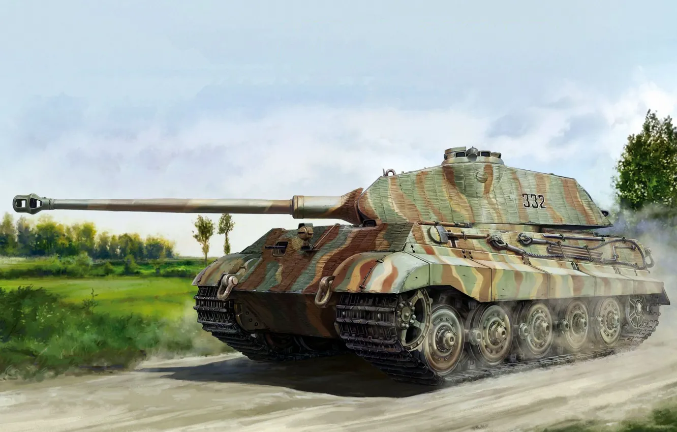 Photo wallpaper figure, Germany, Tank, Heavy, Royal tiger, King Tiger, Sd.Car.182, Panzerwaffe