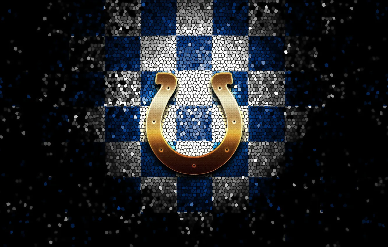 Photo wallpaper wallpaper, sport, logo, NFL, glitter, checkered, Indianapolis Colts