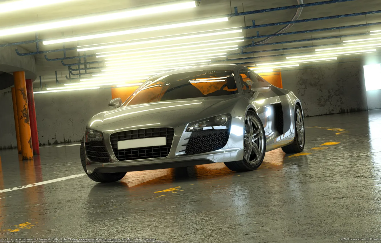 Photo wallpaper Parking, car, Audi r8