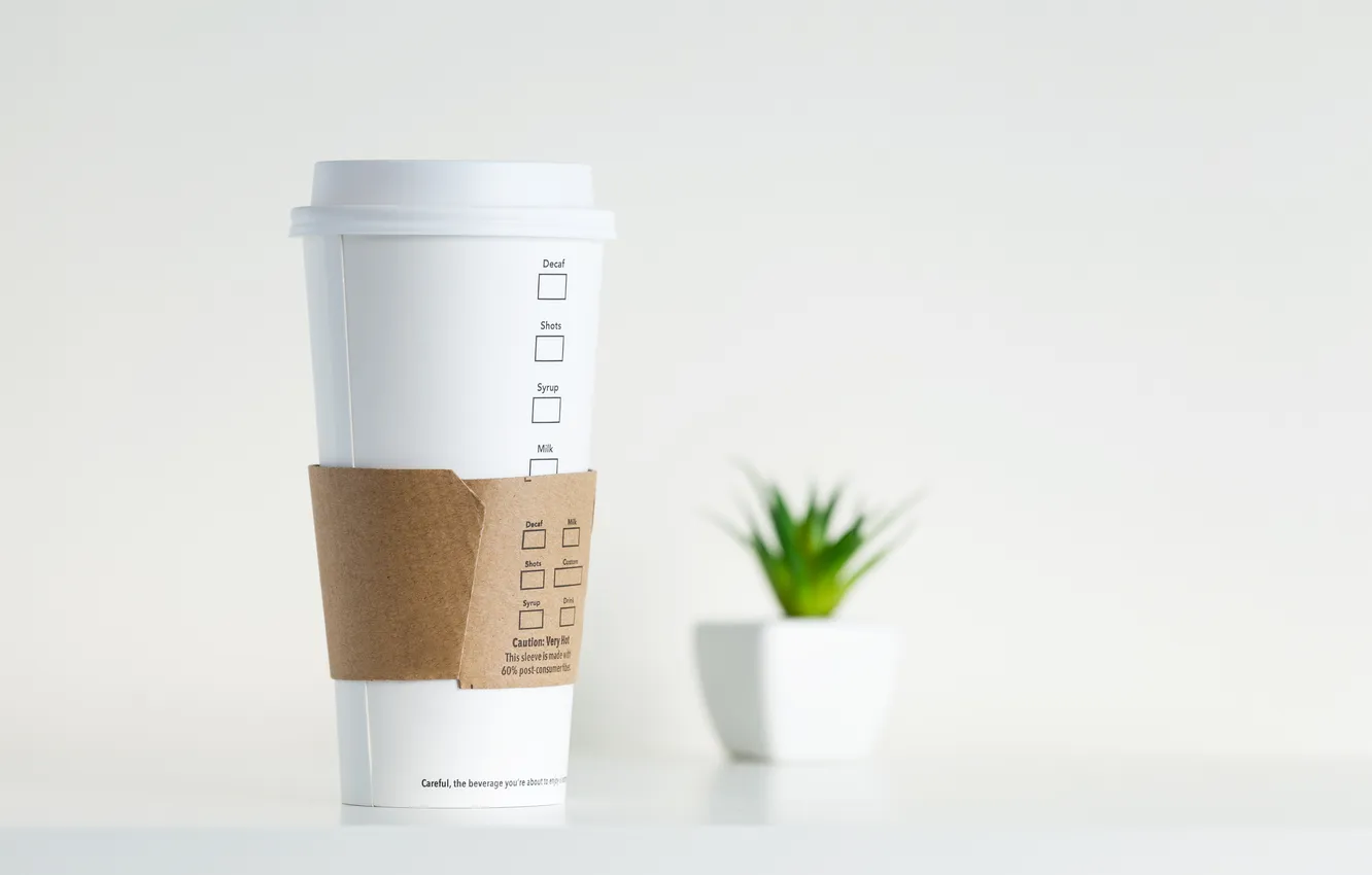 Photo wallpaper white, glass, pot