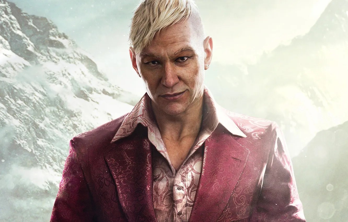 Photo wallpaper look, snow, mountains, villain, Ubisoft, Far Cry 4, Pagan Min.