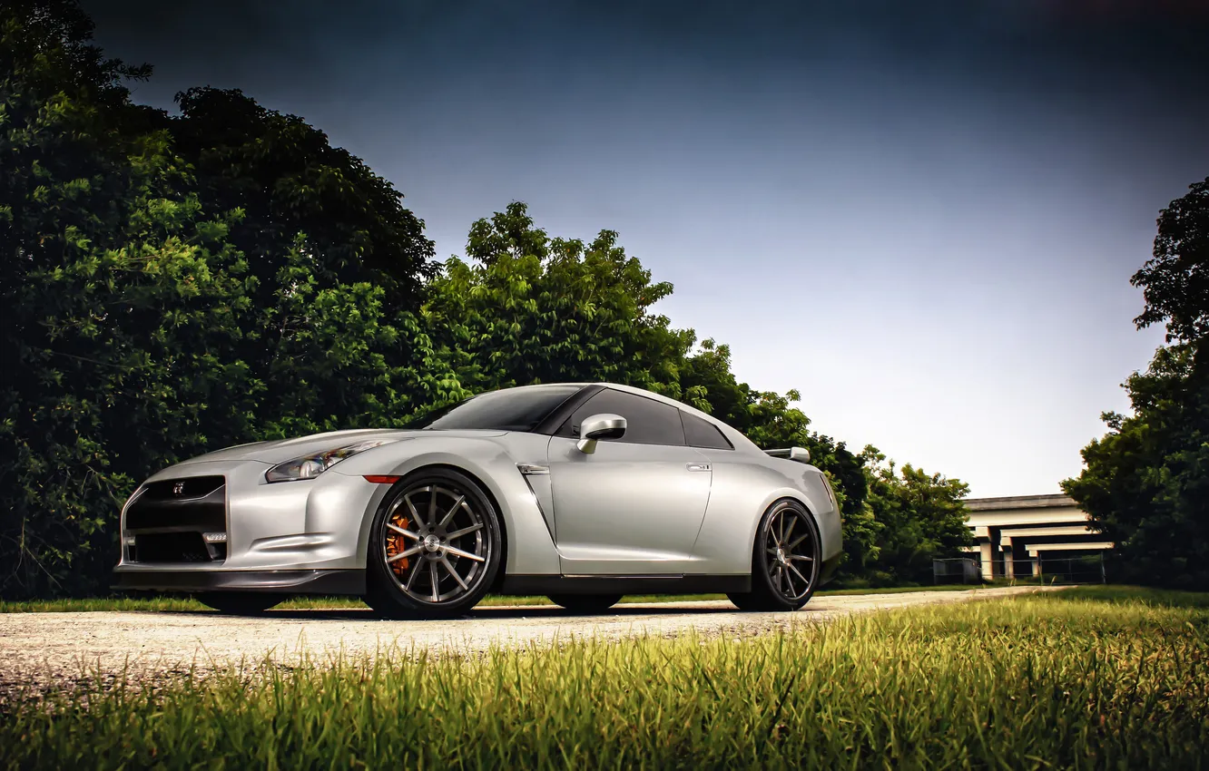 Photo wallpaper road, auto, the sky, sports car, Nissan, autowalls, Nissan GTR