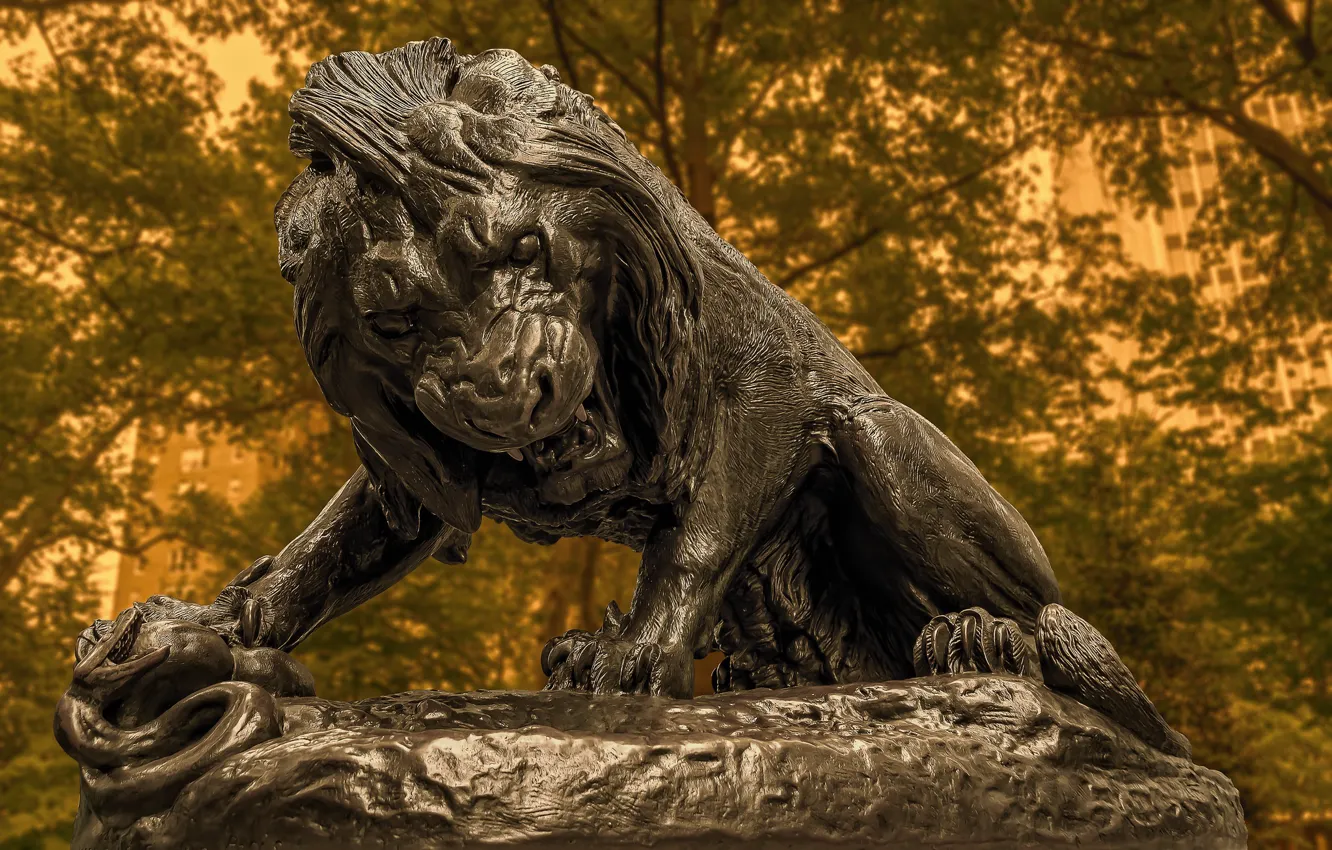 Photo wallpaper Leo, monument, Philadelphia, Rittenhouse Square