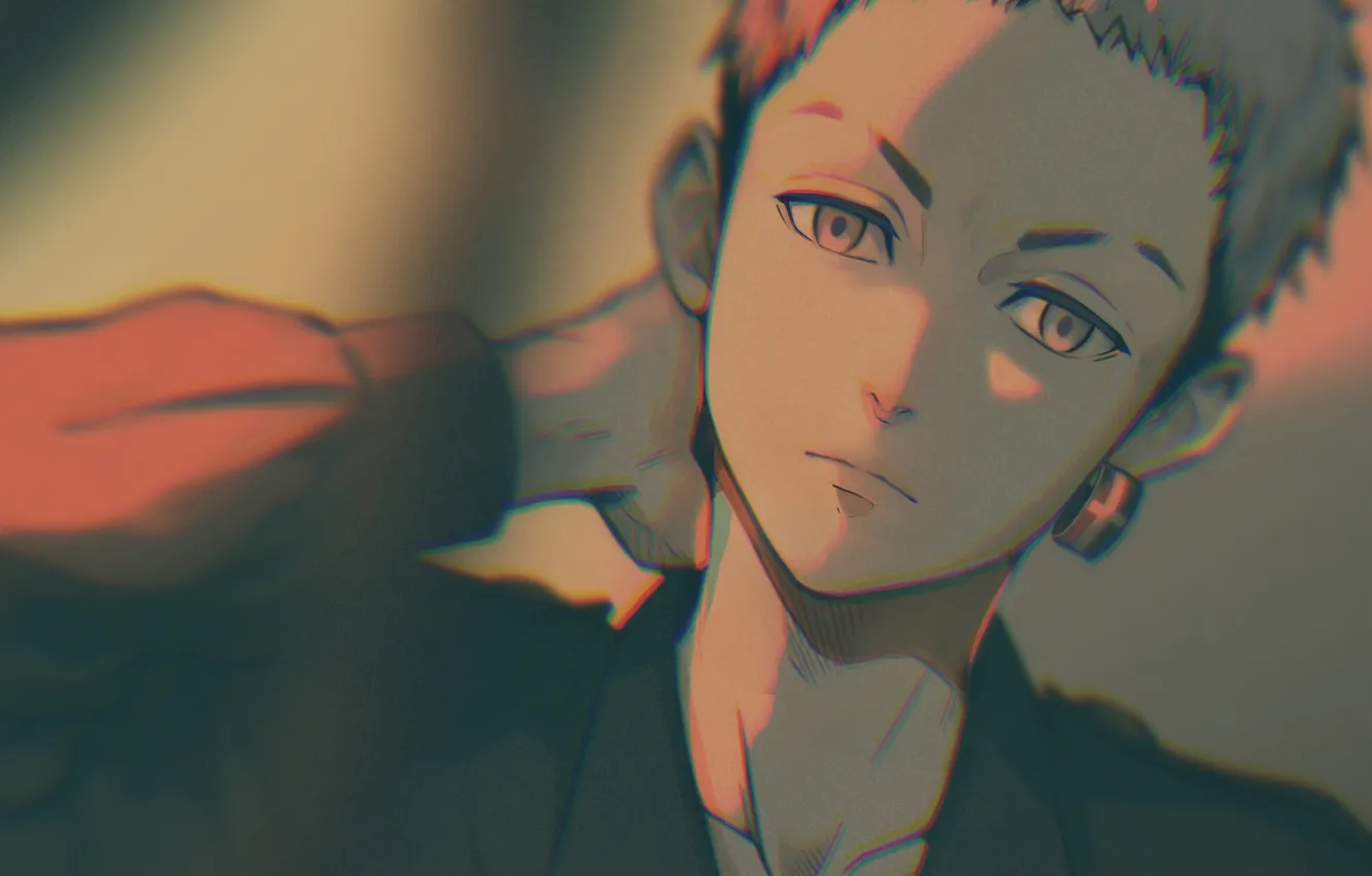 Photo wallpaper look, earrings, guy, Tokyo Revengers