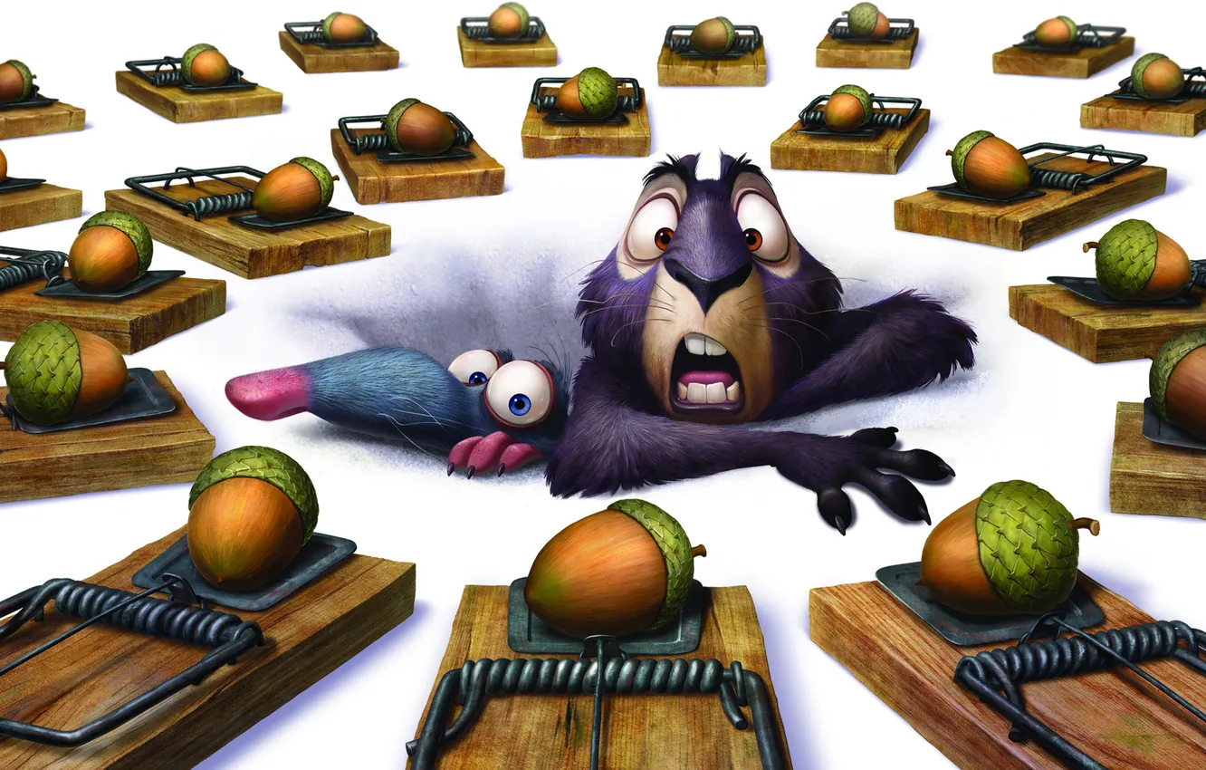 Wallpaper trap, nuts, rat, Protein 3D, The Nut Job for mobile and ...