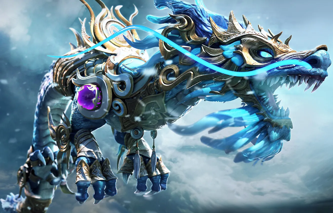 Photo wallpaper flight, fiction, dragon, mouth