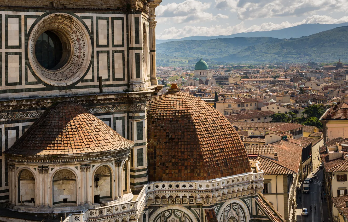 Photo wallpaper street, home, Italy, Cathedral, Florence, Santa Maria del Fiore, Florence Cathedral