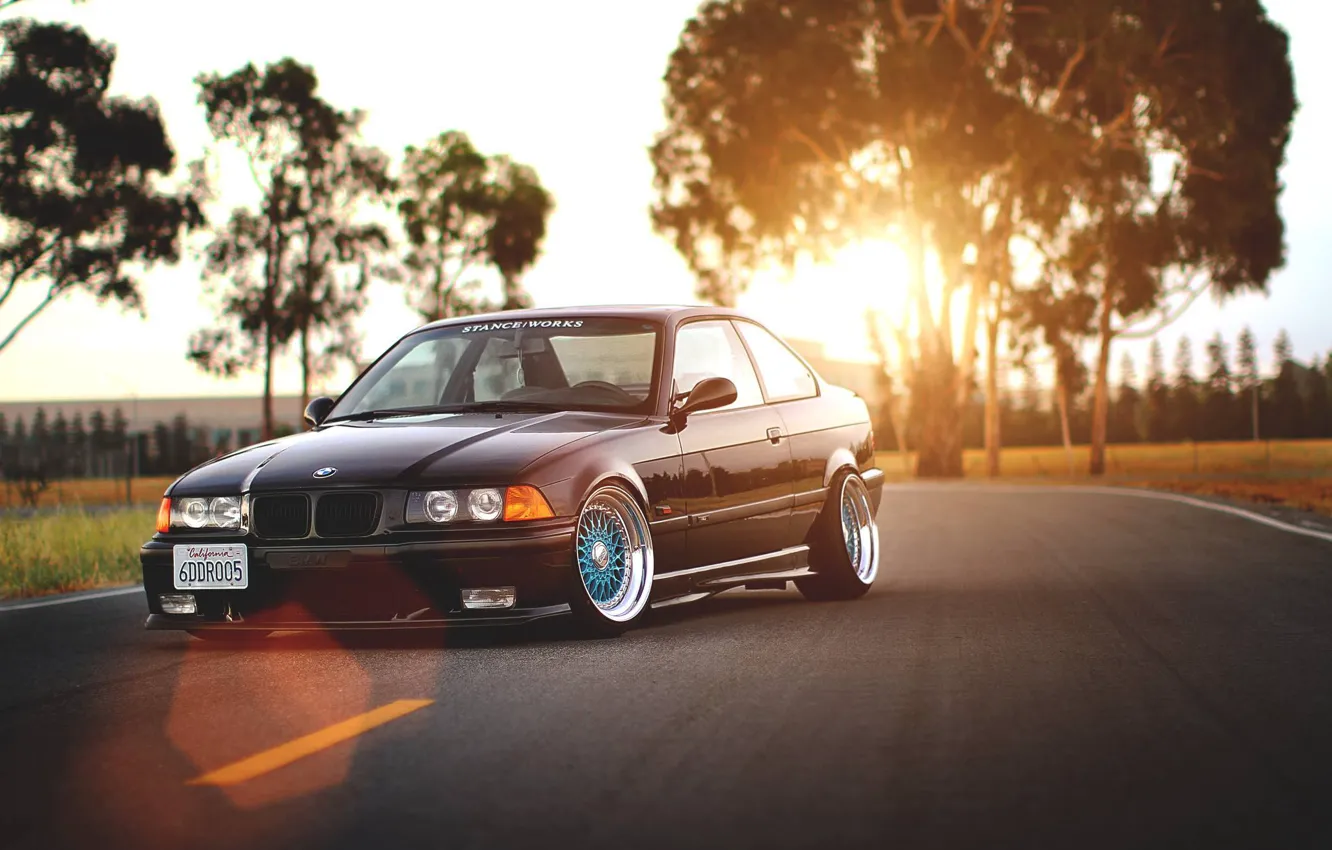 Photo wallpaper BMW, drives, Coupe, BBS, E36