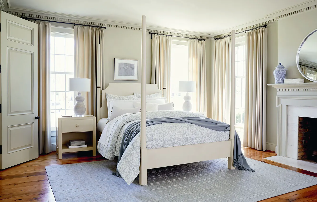 Photo wallpaper design, style, room, interior, fireplace, bedroom