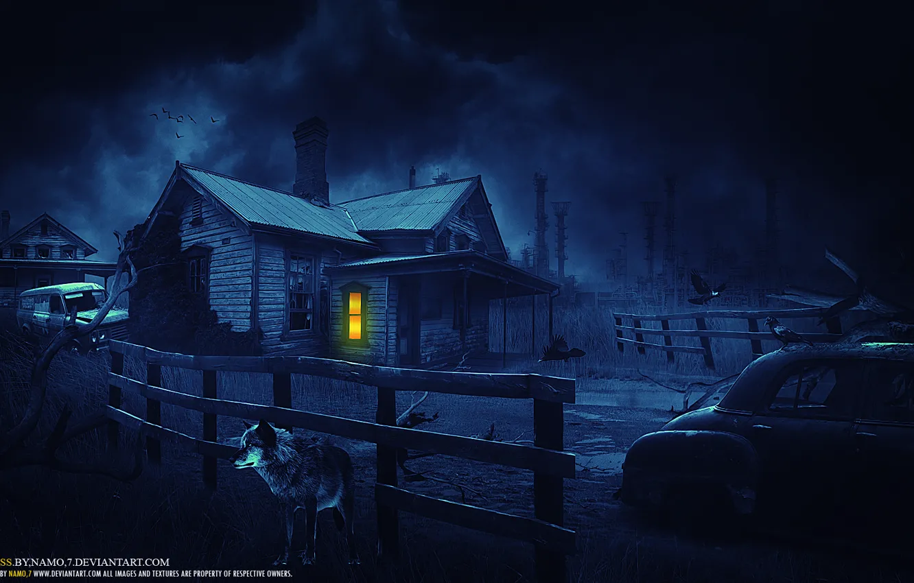 Photo wallpaper night, the moon, Loneliness, night, the wolf, By Namo
