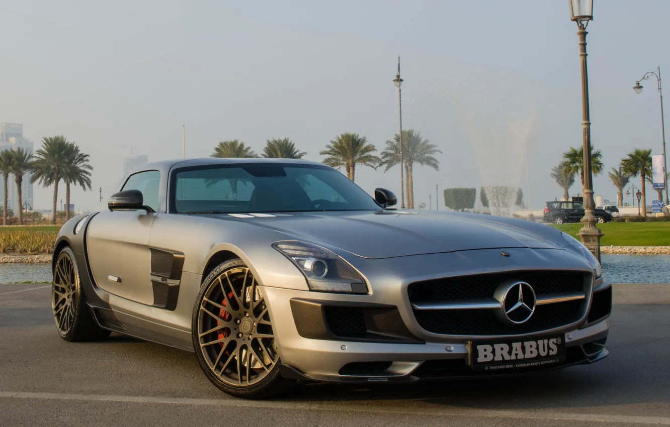 Photo wallpaper mercedes-benz, brabus, sls, amg