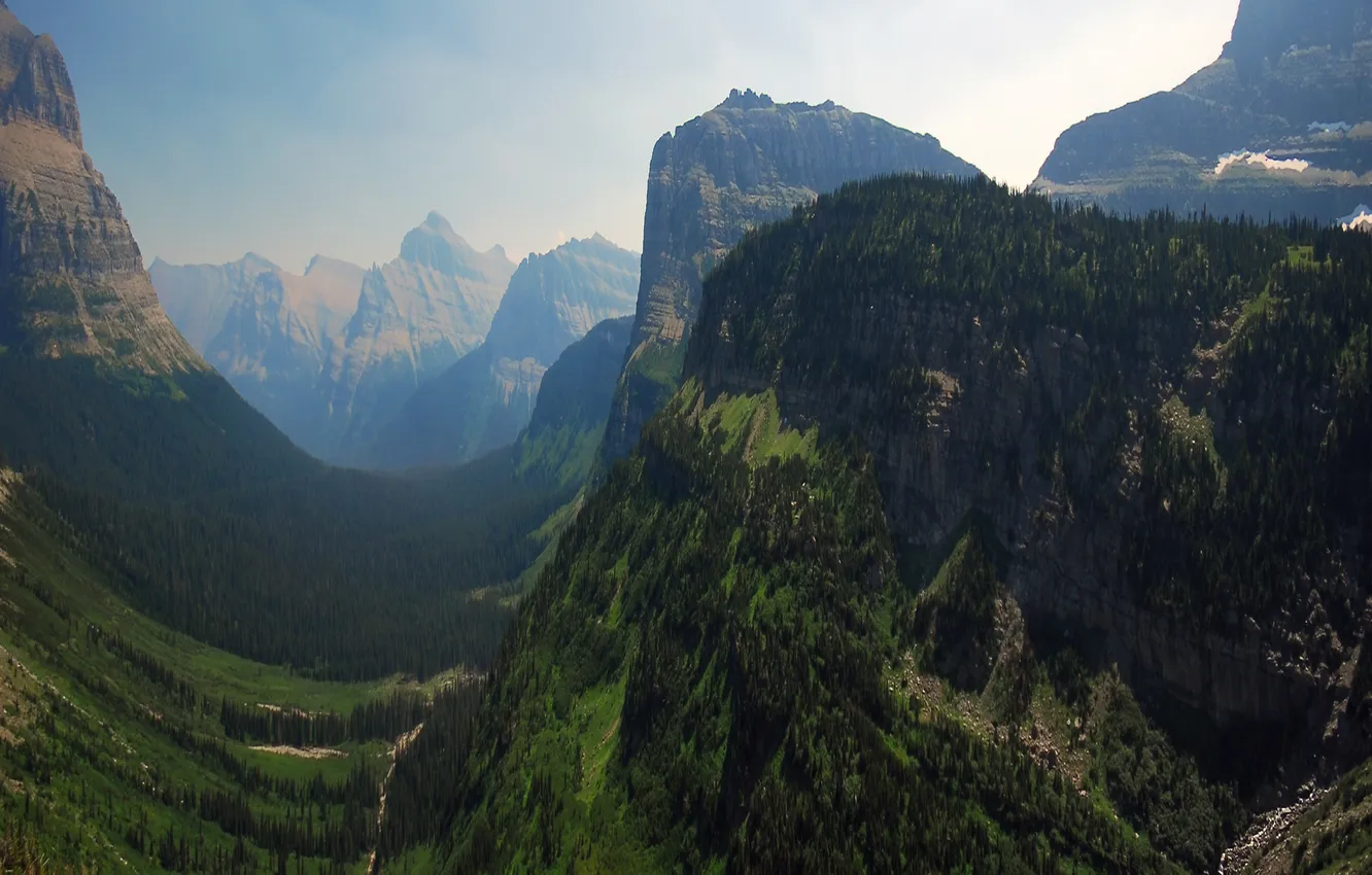 Photo wallpaper landscape, mountains, nature, valley