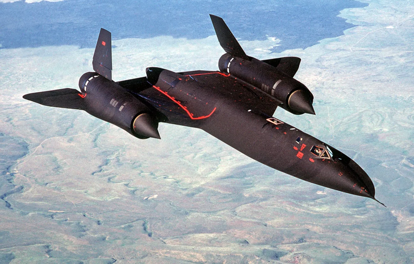Photo wallpaper black, airplane, Blackbird, SR-71, fast
