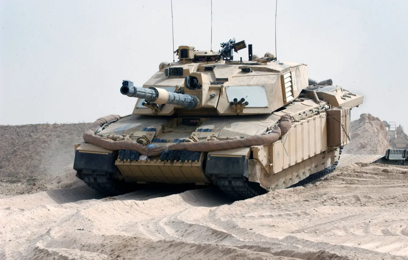 Photo wallpaper Desert, UK, Tank, Challenger 2
